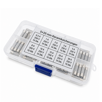 Keramik Sicherung Sortiment 5x20 6x30 0,5A bis 30A 250V Feinsicherung